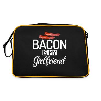 Funny Bacon Gifts - Retro Bag - black/gold - Back