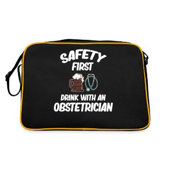 Safety First Drink with a gynecologist and - Retro Bag - black/gold - Back
