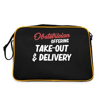 Obstetrician offers gynecologist takeaway - Retro Bag - black/gold - Back