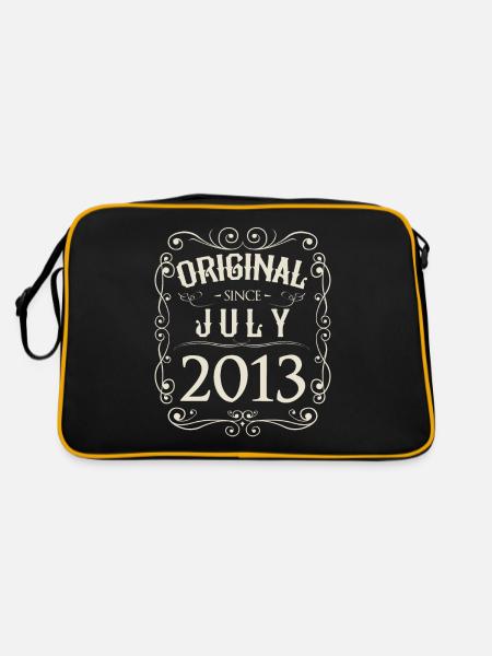 Vintage - Original since Juli 2013 Geburtstag - Retro Tasche - Schwarz/Gold - Hinten