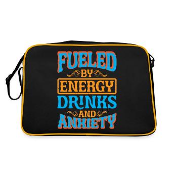 Alimenté par les boissons énergisantes et l’anxiété 5 - Sac Retro - noir/or - Dos