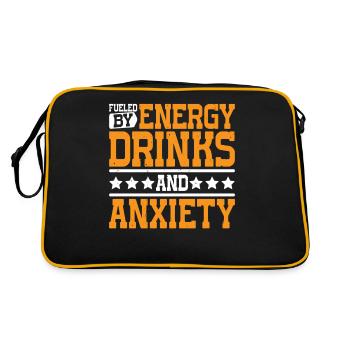 Alimenté par les boissons énergisantes et l’anxiété 7 - Sac Retro - noir/or - Dos