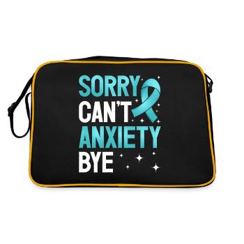 Teal Ribbon PTSD Stress Anxiety Disorder - Retro Bag - black/gold - Back