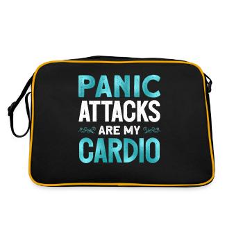 Teal Ribbon PTSD Stress Anxiety Disorder - Retro Bag - black/gold - Back