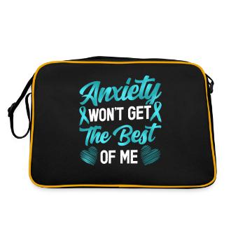 Teal Ribbon PTSD Stress Anxiety Disorder - Retro Bag - black/gold - Back