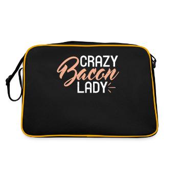 Funny Bacon Gifts - Retro Bag - black/gold - Back