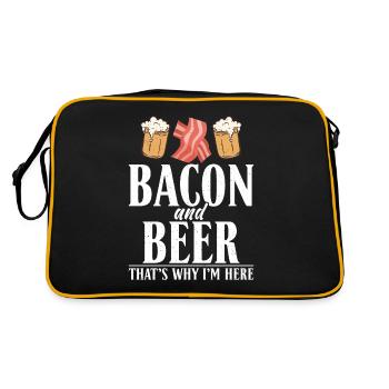 Funny Bacon Gifts - Retro Bag - black/gold - Back