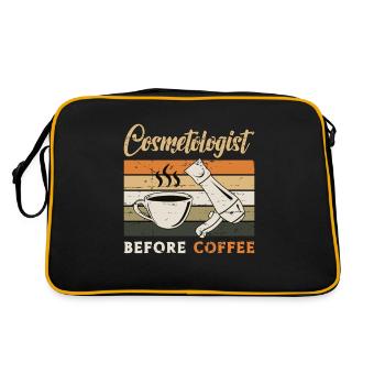 Cosmétologue avant le café Cosmétiques Amateur de café - Sac Retro - noir/or - Dos