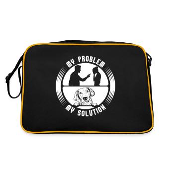 Coonhound Lover My Problem My Pictogram Mom Dad - Retro Bag - black/gold - Back