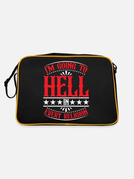 I'm Going To Hell In Every Religion 5 - Retro Bag - black/gold - Back