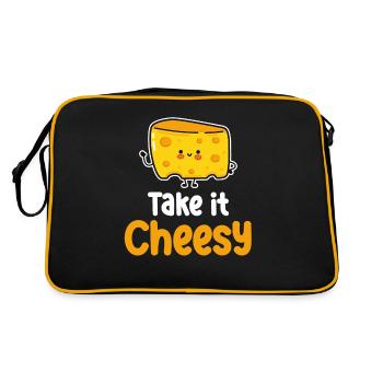 Take It Käse Cheddar Mozzarella Molkerei-parmesan - Retro Tasche - Schwarz/Gold - Hinten