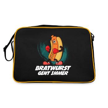 Bratwurst as a gift - Retro Bag - black/gold - Back