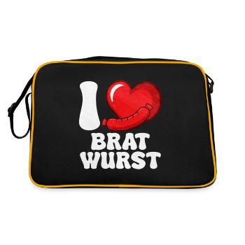Bratwurst as a gift - Retro Bag - black/gold - Back