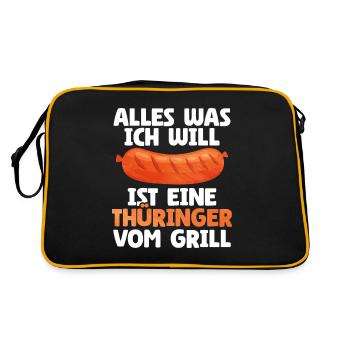 Bratwurst as a gift - Retro Bag - black/gold - Back