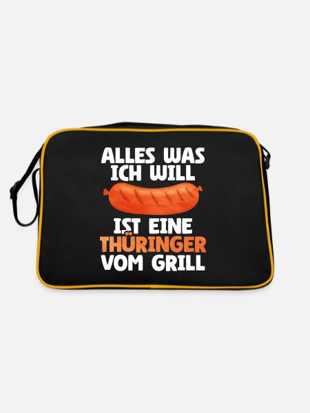 Bratwurst en cadeau - Sac Retro - noir/or - Dos