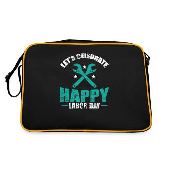 Let's Celebrate Happy Labor Day - Retro Tasche - Schwarz/Gold - Hinten