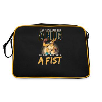 Boxing Hug With A Fist In Face - Retro Bag - black/gold - Back