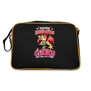 Boxing Driving Husband Crazy - Retro Bag - black/gold - Back