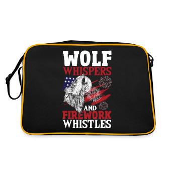 Howling Wolf White Stars Red Stripes American - Retro Bag - black/gold - Back