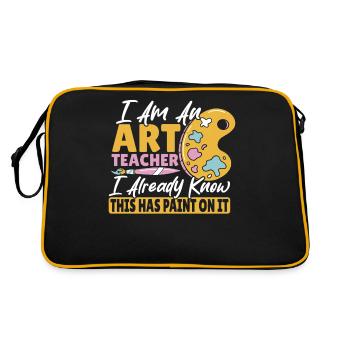Artist Lover Painter Art Teaching Art Curriculum - Retro Bag - black/gold - Back