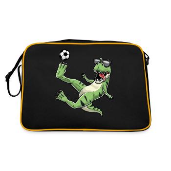 T-rex joue au joueur de football dinosaure - Sac Retro - noir/or - Dos