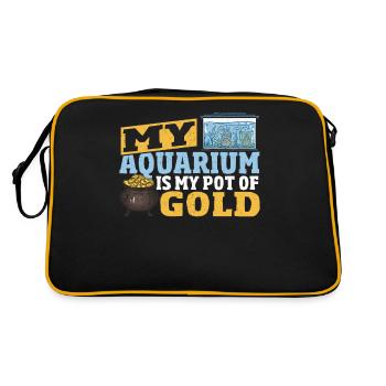 Aquarienbesitzer Aquarium Fischhalter - Retro Tasche - Schwarz/Gold - Hinten