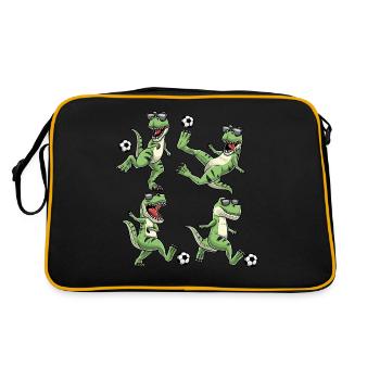 T-rex joue au joueur de football dinosaure - Sac Retro - noir/or - Dos