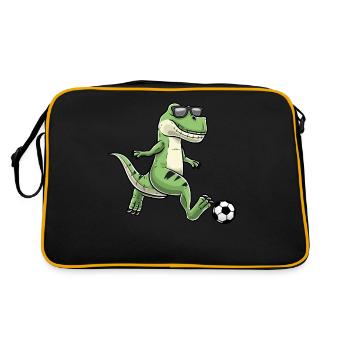 T-rex joue au joueur de football dinosaure - Sac Retro - noir/or - Dos
