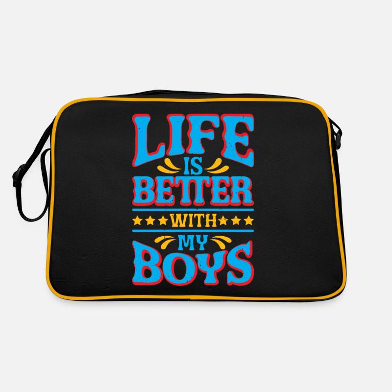Life Is Better With My Boys 6 Retro Tasche
