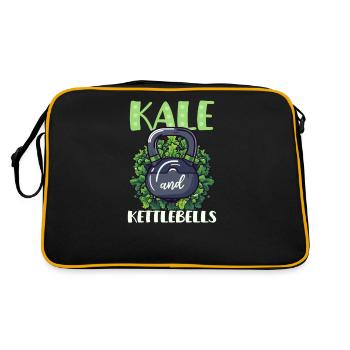 Athlète végétalien Kale et kettlebells - Sac Retro - noir/or - Dos
