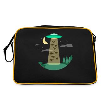 Soucoupe volante dinosaure - Sac Retro - noir/or - Dos