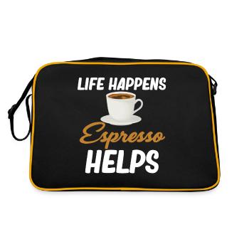 Life Happens: Espresso Helps Barista - Retro Bag - black/gold - Back