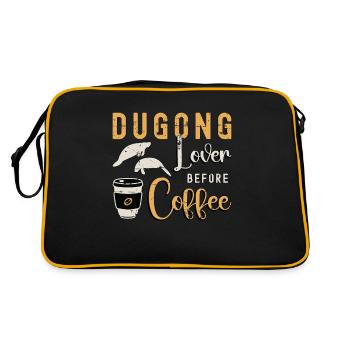 Amateur de dugong avant le café amantin amateur de café - Sac Retro - noir/or - Dos
