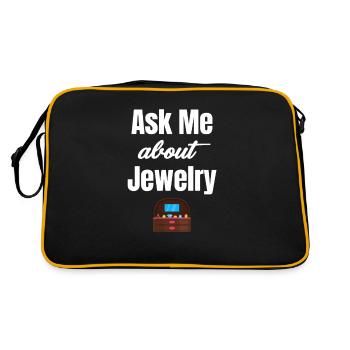 Posez-moi des questions sur les bijoux drôle de bijoutier - Sac Retro - noir/or - Dos