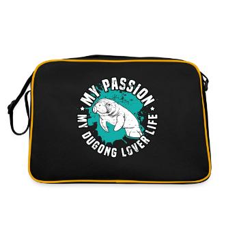 Amoureux du dugong Ma passion Mon amant du dugong Lamantin - Sac Retro - noir/or - Dos