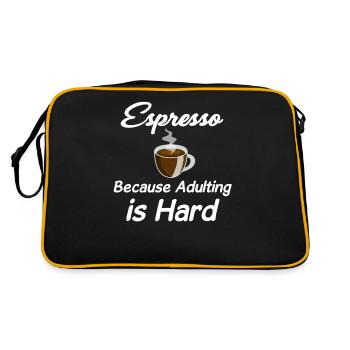 Espresso because growing up is hard - Retro Bag - black/gold - Back