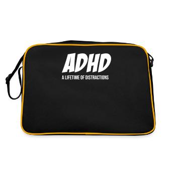 ADHD A Lifetime Distraction Hyperfocus - Retro Bag - black/gold - Back