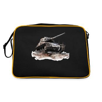 Deutsche Tiger Panzer Deutsche Kriegsgeschichte - Retro Tasche - Schwarz/Gold - Hinten
