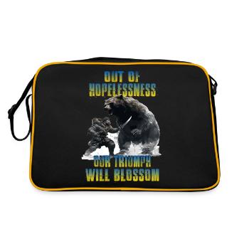 Ukraine T Support Ukraine soldiers - Retro Bag - black/gold - Back
