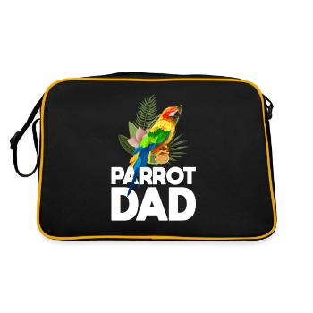 Parrot Father For Parrot Lovers - Retro Bag - black/gold - Back
