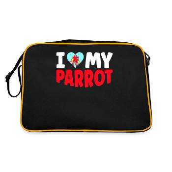 I love my parrot for parrot lovers - Retro Bag - black/gold - Back