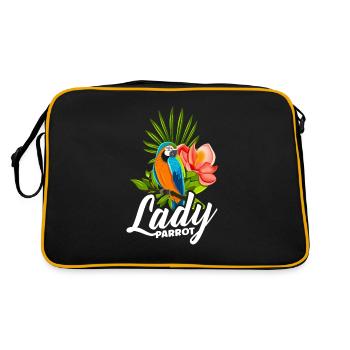 Lady Parrot for parrot lovers - Retro Bag - black/gold - Back