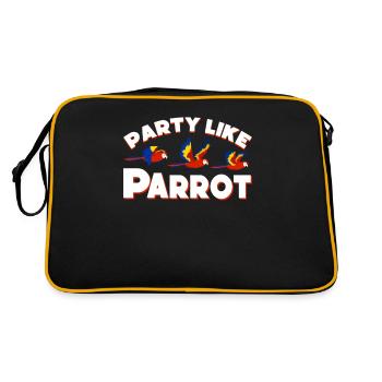 Party like a parrot for parrot lovers - Retro Bag - black/gold - Back