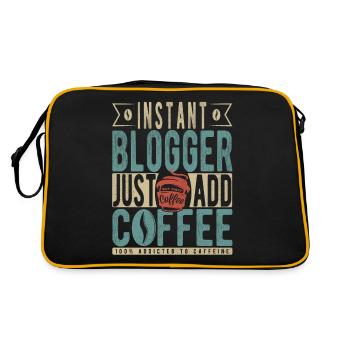 Instant Blogger Just Add Coffee - Retro Bag - black/gold - Back