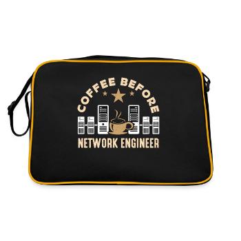 Network Engineer Coffee Cybersecurity Coffee Lover - Retro Bag - black/gold - Back