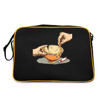 Kintsugi Kintsukuroi Japon imparfait - Sac Retro - noir/or - Dos
