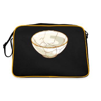 Kintsugi Kintsukuroi Japon imparfait - Sac Retro - noir/or - Dos