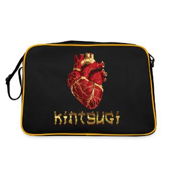 Kintsugi Kintsukuroi Japon imparfait - Sac Retro - noir/or - Dos