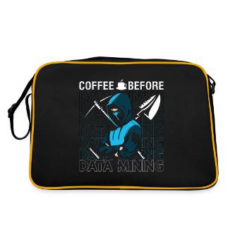 Le café du data miner avant l’amateur de café de la science des données - Sac Retro - noir/or - Dos