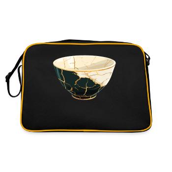 Kintsugi Kintsukuroi Japon imparfait - Sac Retro - noir/or - Dos